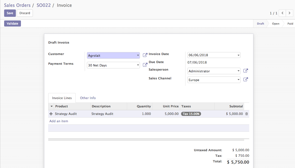 signup at odoo.com